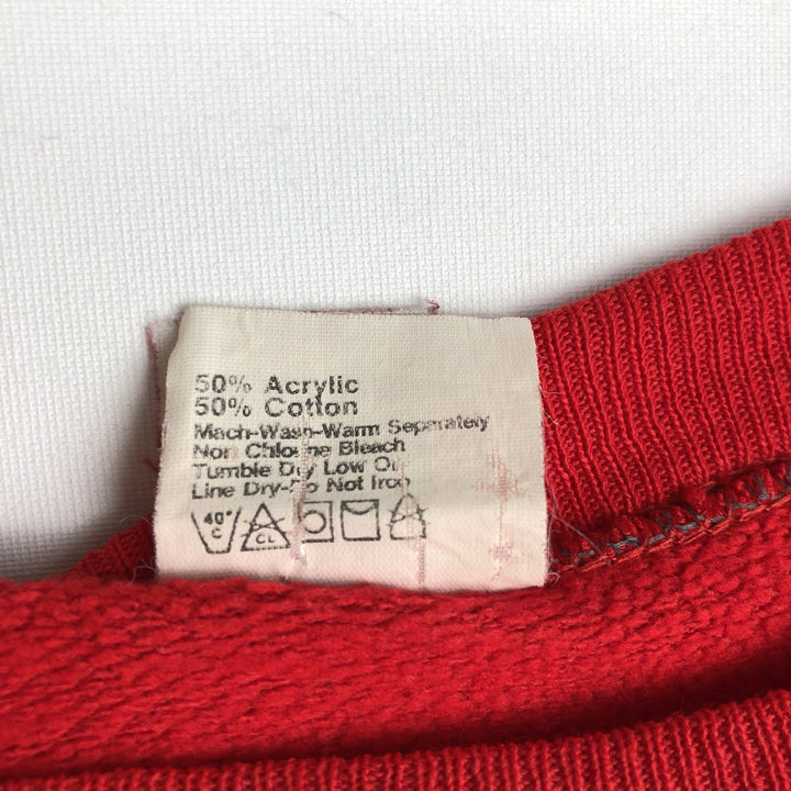 80s-90'S College Sweatshirt, Made in USA, Women's Size M (Equivalent), Vintage acrylic red type Vintage Second Hand