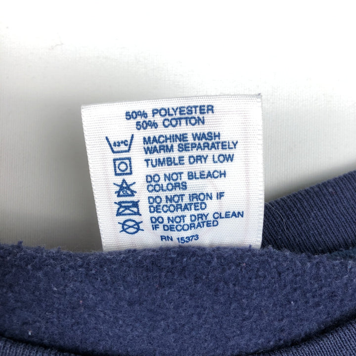 90'S Delta University of Michigan Triple Print College Sweatshirt, Made in USA, Women's Size L (Equivalent), Vintage polyester navy blue type Vintage Second Hand