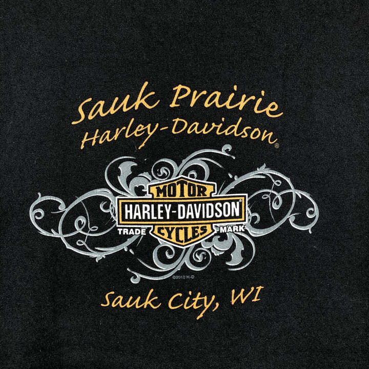 Harley-Davidson Advertising Sweatshirt Pullover Hoodie, Women's Size M (approx.) cotton black type Vintage Second Hand