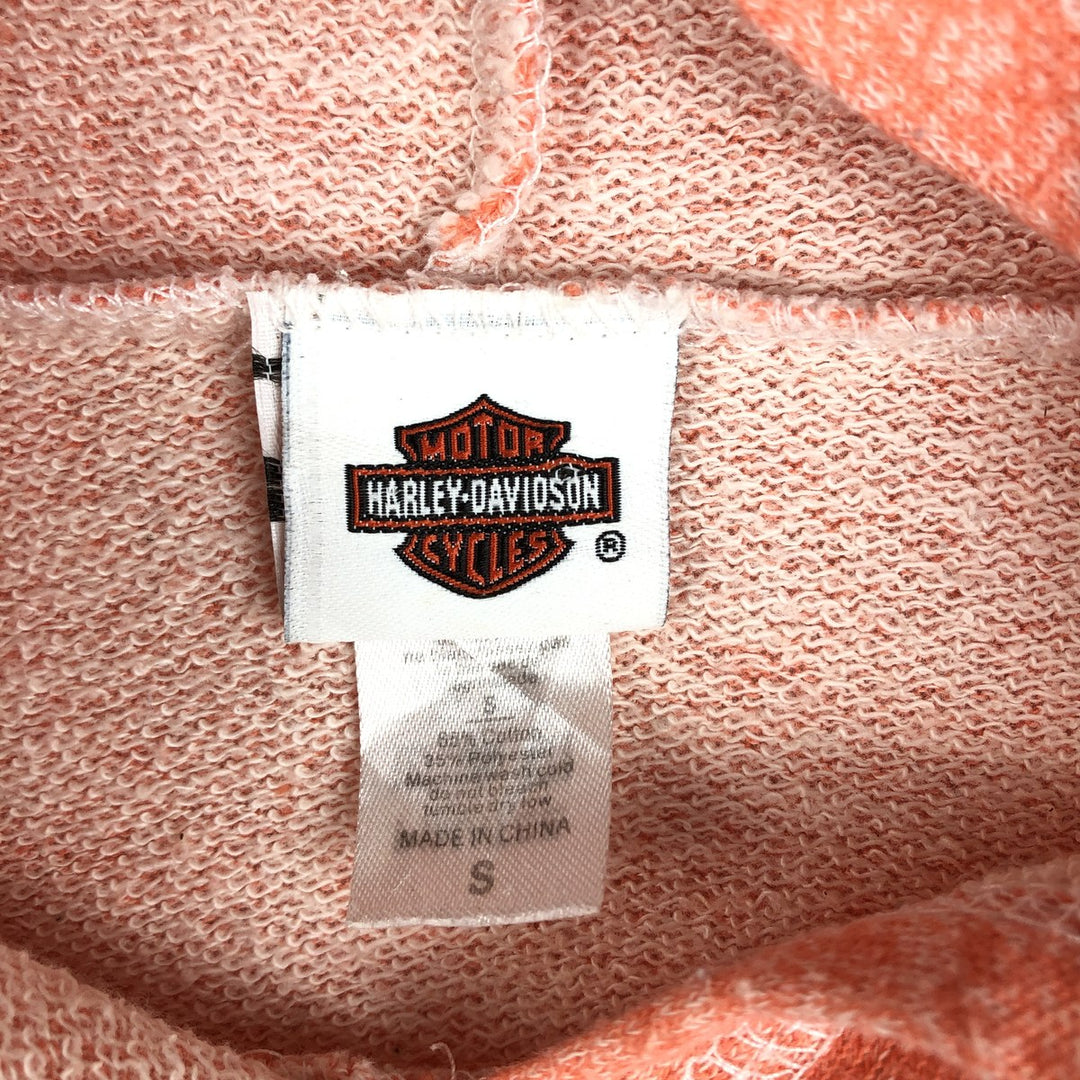 Harley-Davidson Advertising Sweatshirt Pullover Hoodie, Women's Size S (approx.) cotton coral Vintage Second Hand