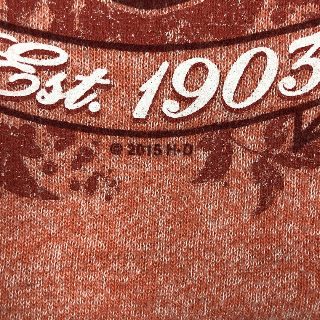 Harley-Davidson Advertising Sweatshirt Pullover Hoodie, Women's Size S (approx.) cotton coral Vintage Second Hand