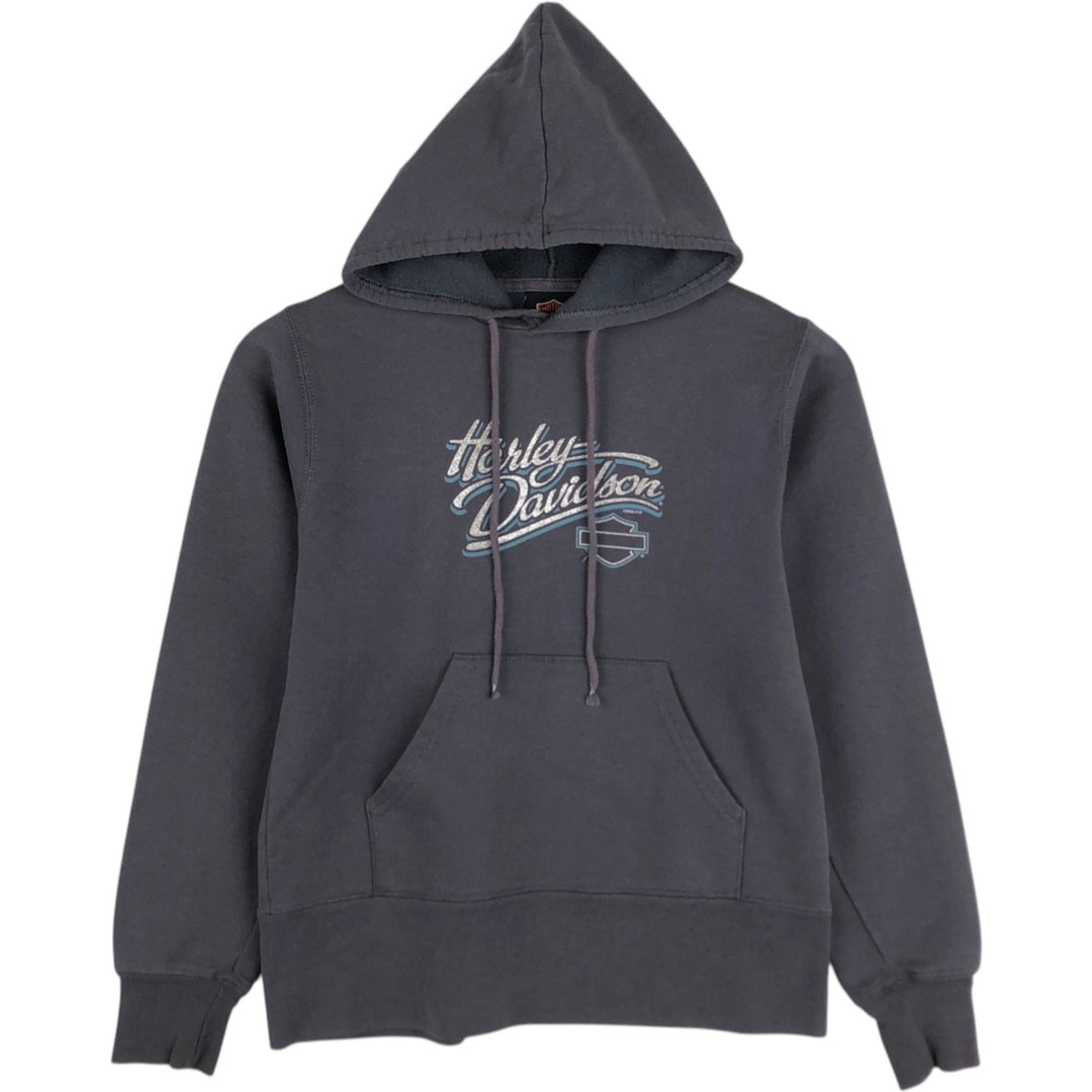 2000'S Harley-Davidson Advertising Sweatshirt Pullover Hoodie, Women's Size XS (approx.) cotton navy blue type Vintage Second Hand