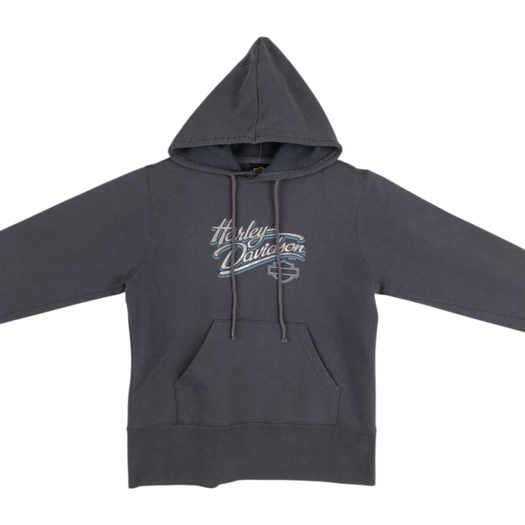 2000'S Harley-Davidson Advertising Sweatshirt Pullover Hoodie, Women's Size XS (approx.) cotton navy blue type Vintage Second Hand