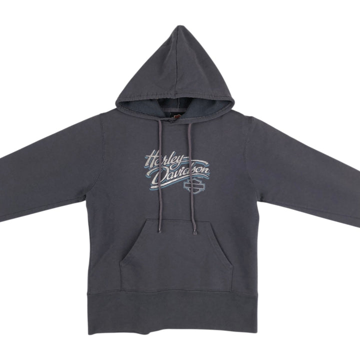 2000'S Harley-Davidson Advertising Sweatshirt Pullover Hoodie, Women's Size XS (approx.) cotton navy blue type Vintage Second Hand
