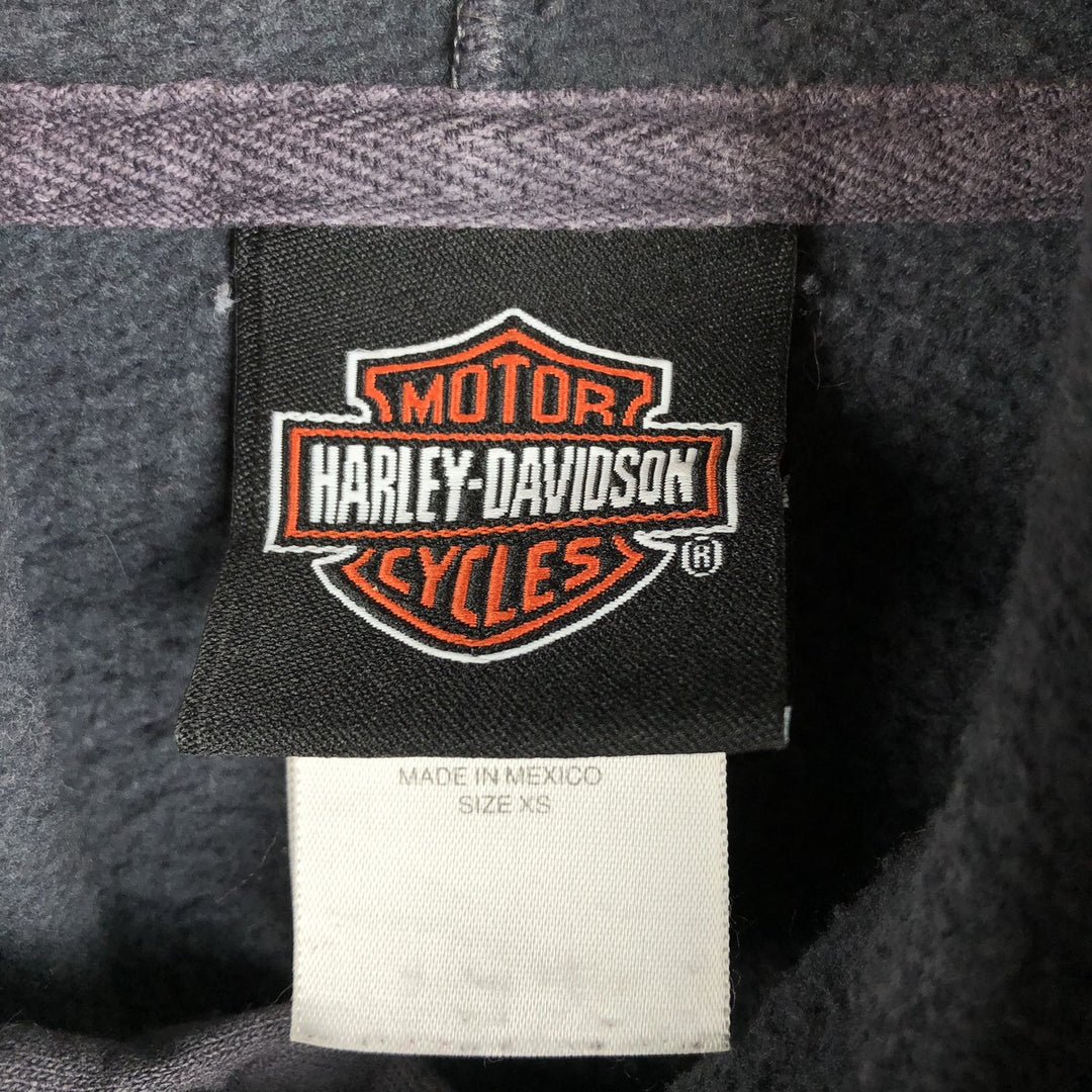 2000'S Harley-Davidson Advertising Sweatshirt Pullover Hoodie, Women's Size XS (approx.) cotton navy blue type Vintage Second Hand