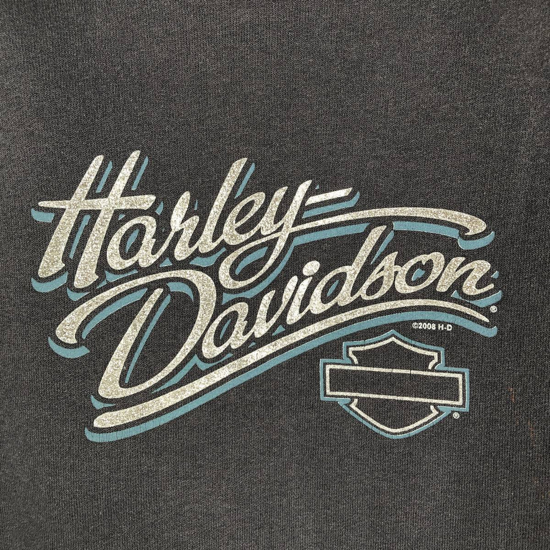 2000'S Harley-Davidson Advertising Sweatshirt Pullover Hoodie, Women's Size XS (approx.) cotton navy blue type Vintage Second Hand