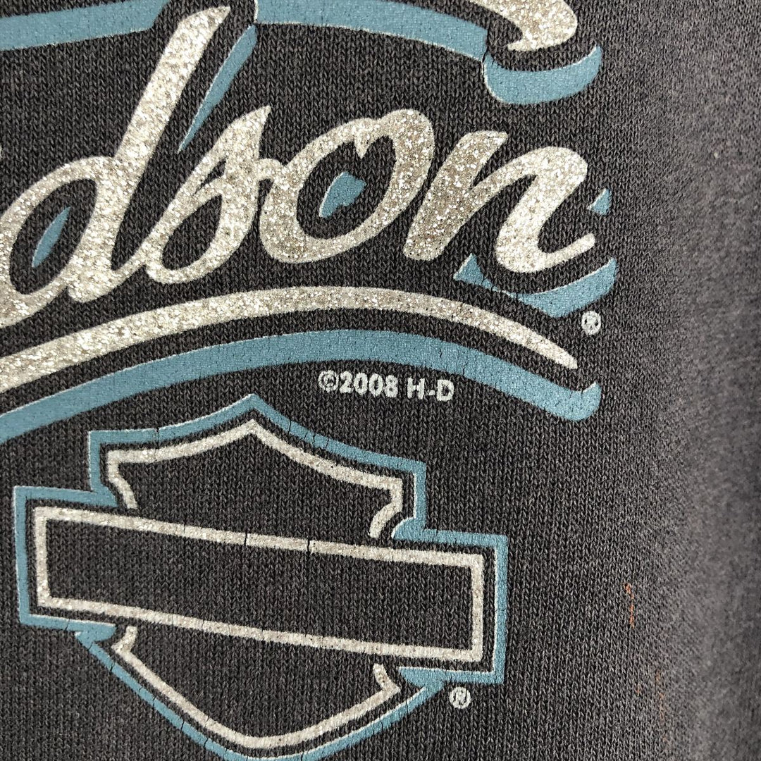 2000'S Harley-Davidson Advertising Sweatshirt Pullover Hoodie, Women's Size XS (approx.) cotton navy blue type Vintage Second Hand