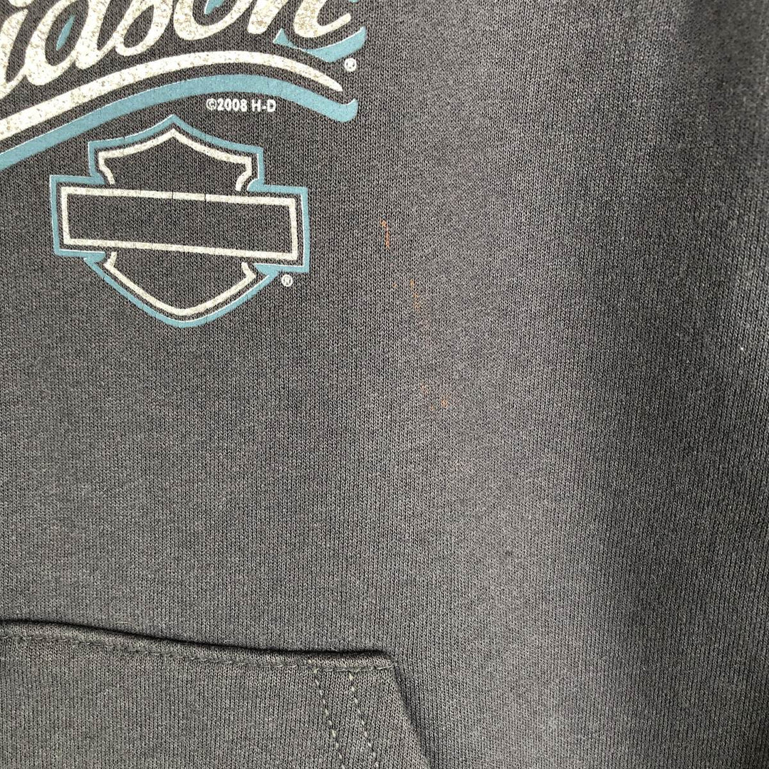 2000'S Harley-Davidson Advertising Sweatshirt Pullover Hoodie, Women's Size XS (approx.) cotton navy blue type Vintage Second Hand