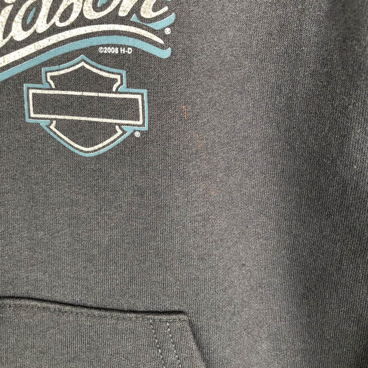 2000'S Harley-Davidson Advertising Sweatshirt Pullover Hoodie, Women's Size XS (approx.) cotton navy blue type Vintage Second Hand