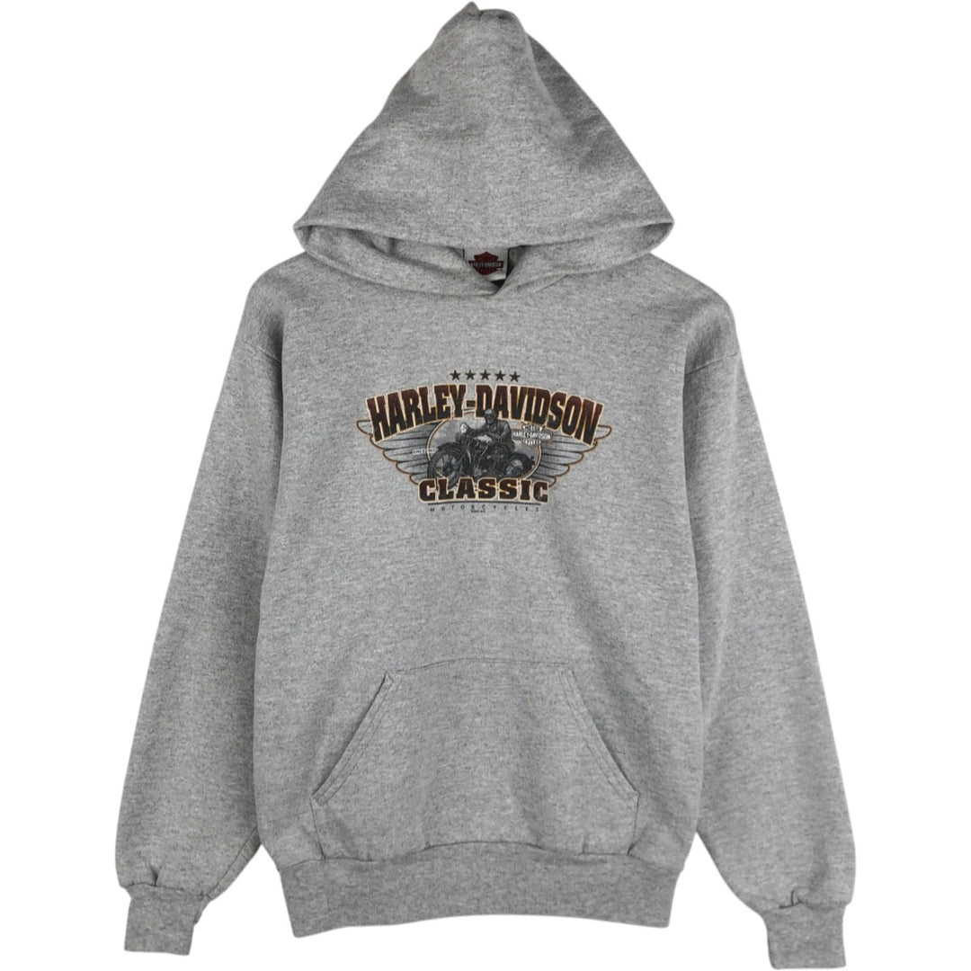 2000'S Harley-Davidson Advertising Sweatshirt Pullover Hoodie, Women's Size L (approx.) cotton gray type Vintage Second Hand