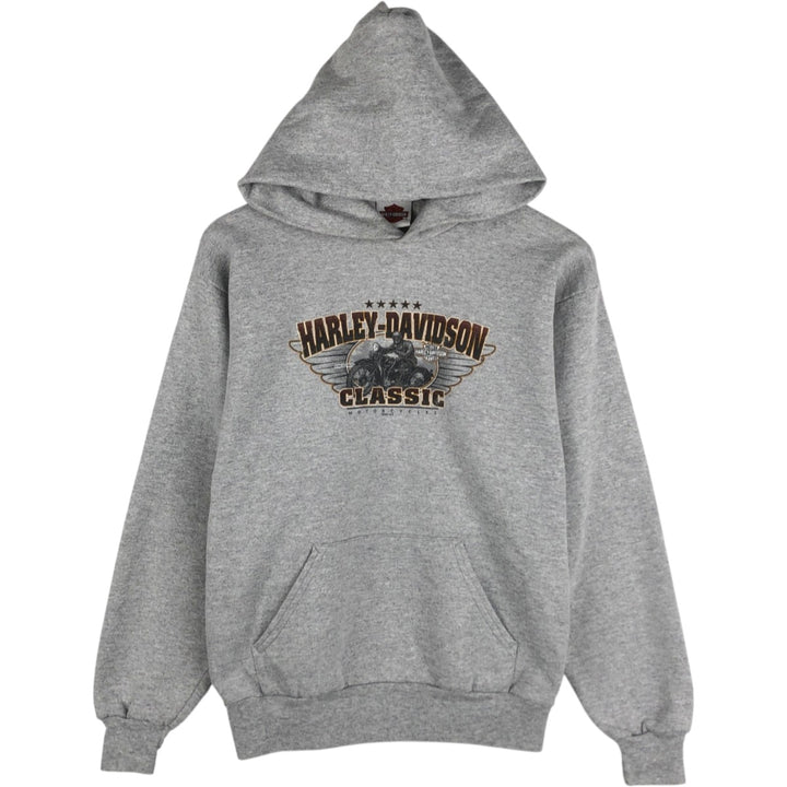 2000'S Harley-Davidson Advertising Sweatshirt Pullover Hoodie, Women's Size L (approx.) cotton gray type Vintage Second Hand