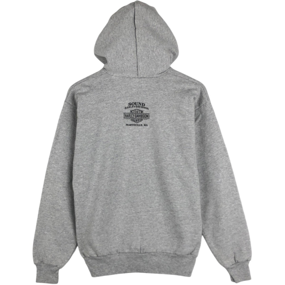 2000'S Harley-Davidson Advertising Sweatshirt Pullover Hoodie, Women's Size L (approx.) cotton gray type Vintage Second Hand