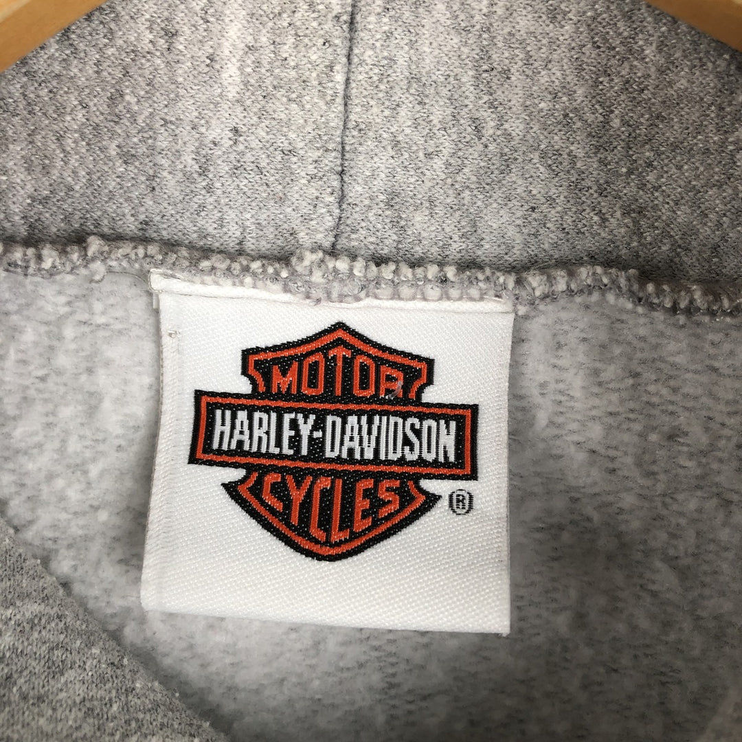 2000'S Harley-Davidson Advertising Sweatshirt Pullover Hoodie, Women's Size L (approx.) cotton gray type Vintage Second Hand