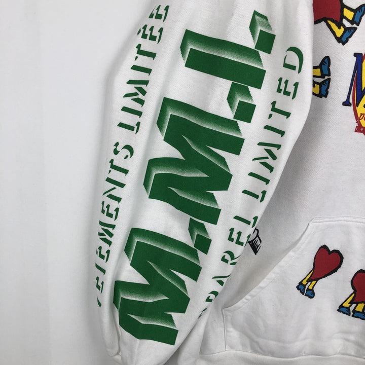 MMI DR.SEUSS Large Print Character Sweatshirt Pullover Hoodie (Women's XL equivalent) unclear white type Vintage Second Hand