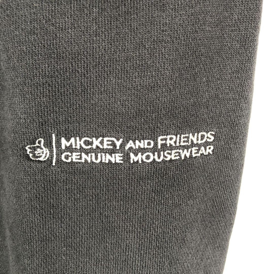 Disney MICKEY MOUSE character sweatshirt pullover hoodie, men's size S (approx.) cotton black type Vintage Second Hand