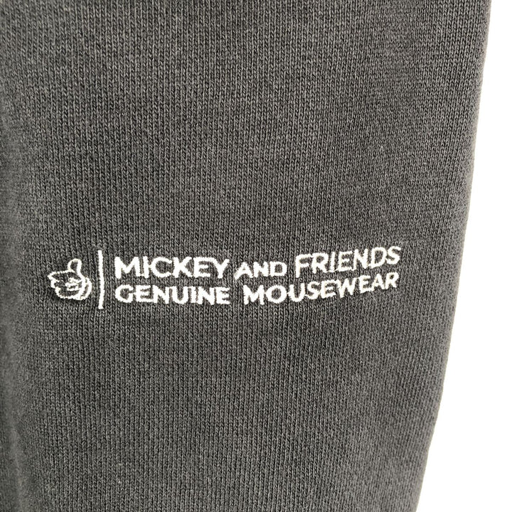 Disney MICKEY MOUSE character sweatshirt pullover hoodie, men's size S (approx.) cotton black type Vintage Second Hand