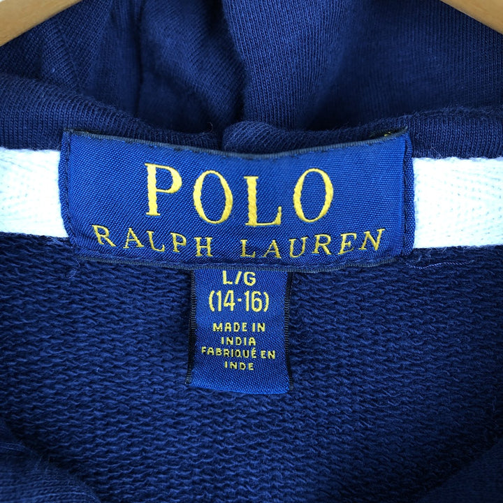 Ralph Lauren POLO RALPH LAUREN Big Pony Sweat Full-Zip Hoodie, Women's Size M (approx.) cotton navy blue type Vintage Second Hand