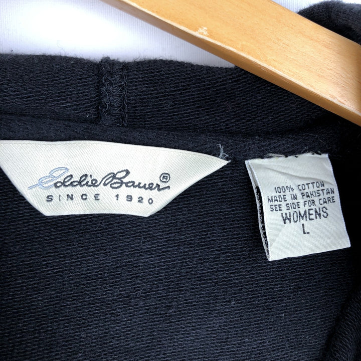 Eddie Bauer full-zip sweatshirt, women's size L (approx.) cotton black type Vintage Second Hand