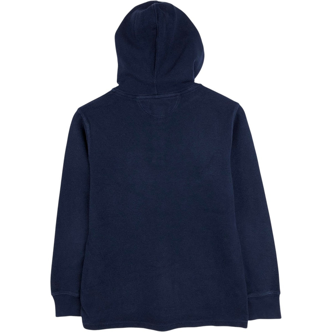 Ralph Lauren POLO RALPH LAUREN Half-Button Hooded Thermal Long-Sleeve T-Shirt, Waffle Knit, Women's Size M (approx.) cotton navy blue type Vintage Second Hand