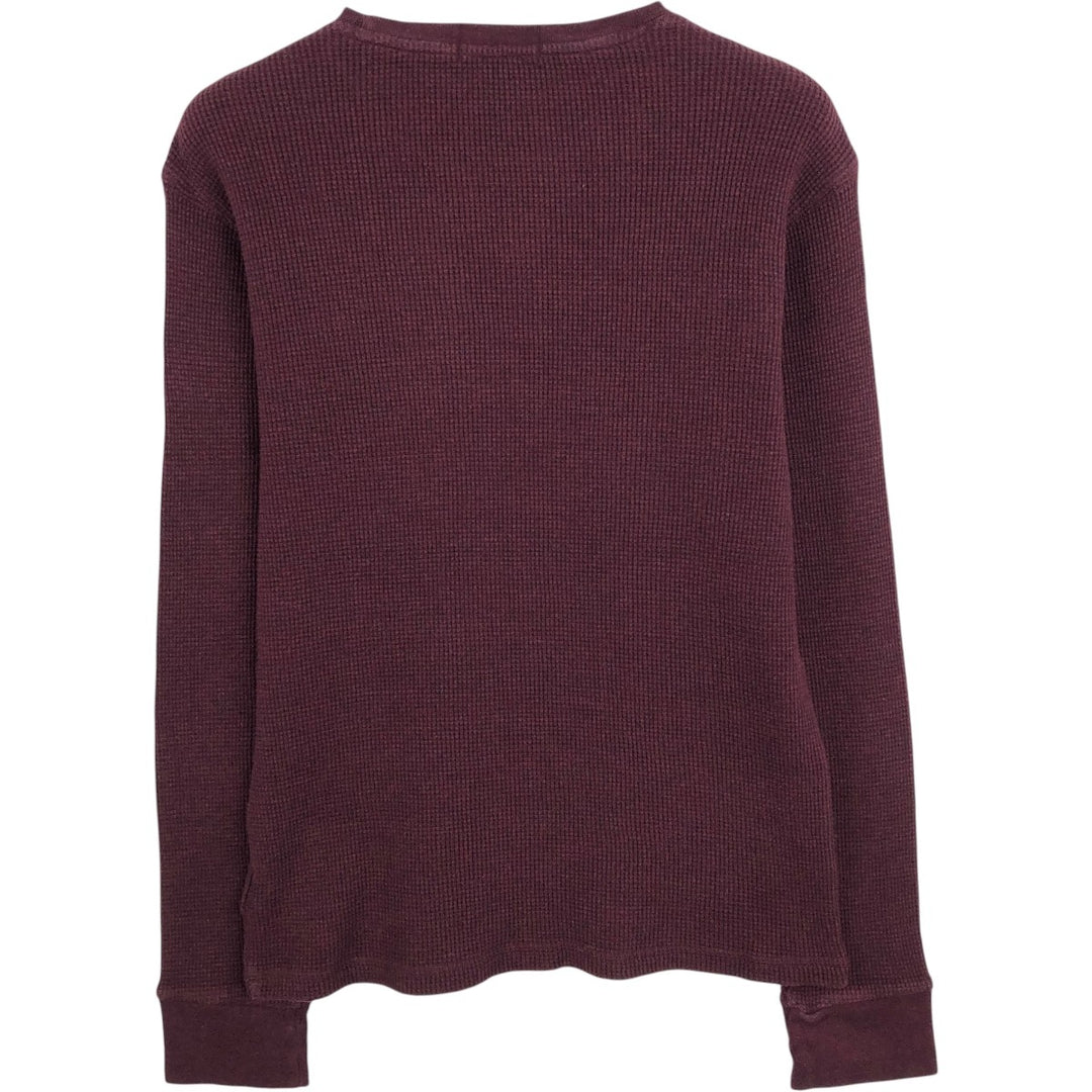 Ralph Lauren POLO RALPH LAUREN Thermal Long-Sleeve T-Shirt, Waffle Pattern, Women's Size L (approx.) cotton bordeaux Vintage Second Hand