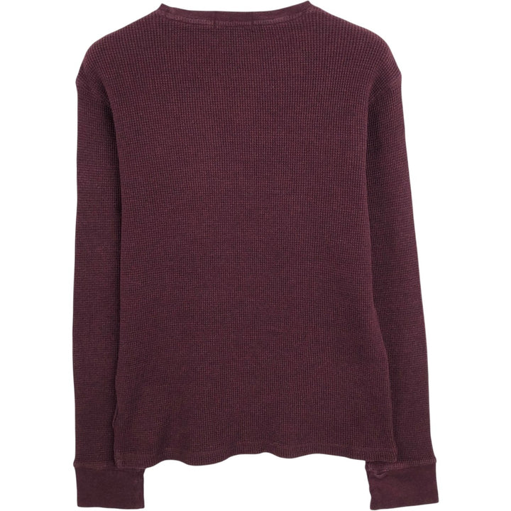 Ralph Lauren POLO RALPH LAUREN Thermal Long-Sleeve T-Shirt, Waffle Pattern, Women's Size L (approx.) cotton bordeaux Vintage Second Hand