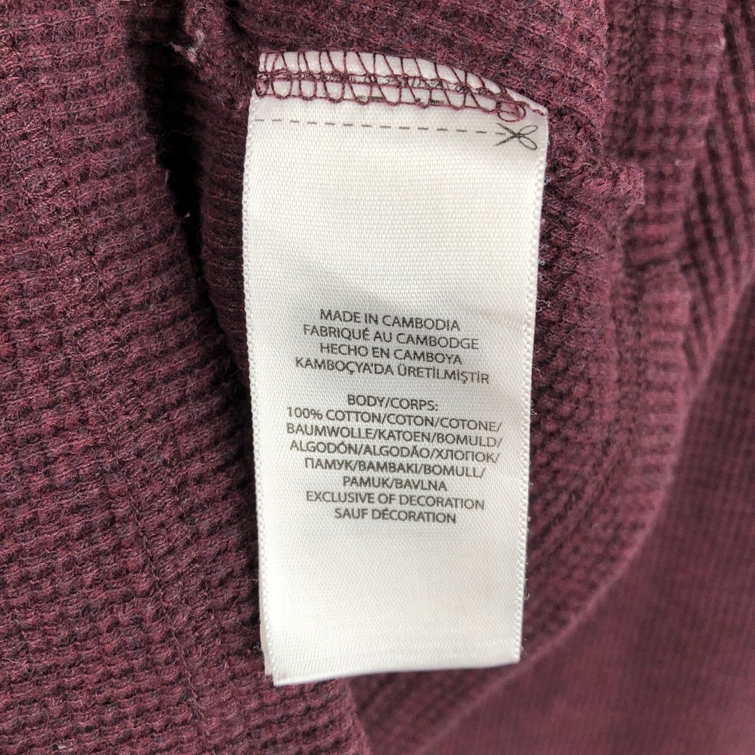 Ralph Lauren POLO RALPH LAUREN Thermal Long-Sleeve T-Shirt, Waffle Pattern, Women's Size L (approx.) cotton bordeaux Vintage Second Hand