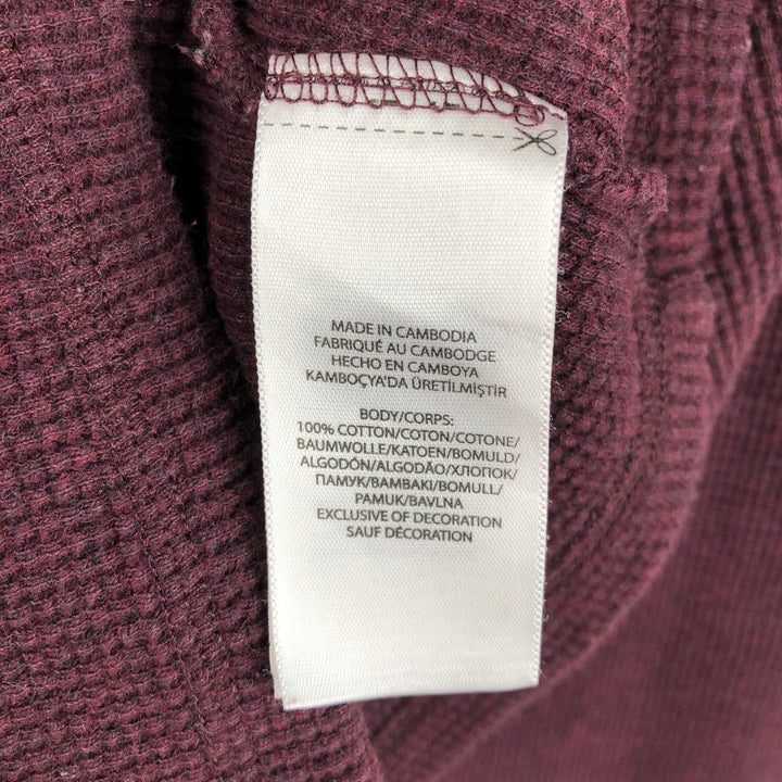 Ralph Lauren POLO RALPH LAUREN Thermal Long-Sleeve T-Shirt, Waffle Pattern, Women's Size L (approx.) cotton bordeaux Vintage Second Hand