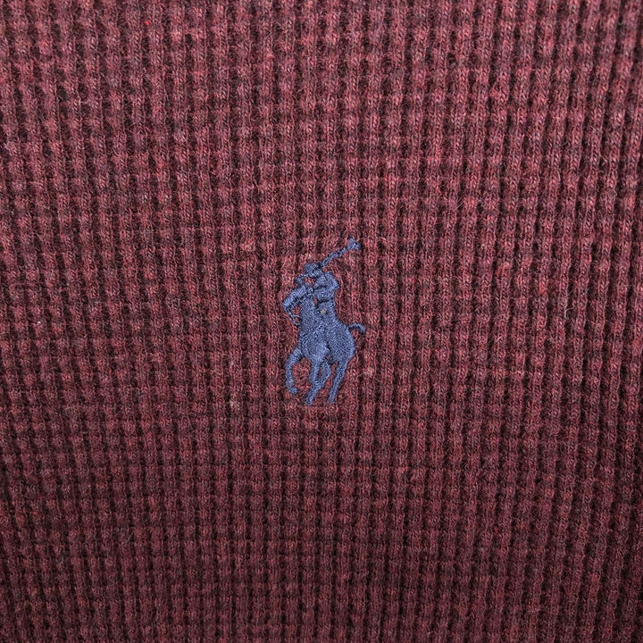 Ralph Lauren POLO RALPH LAUREN Thermal Long-Sleeve T-Shirt, Waffle Pattern, Women's Size L (approx.) cotton bordeaux Vintage Second Hand