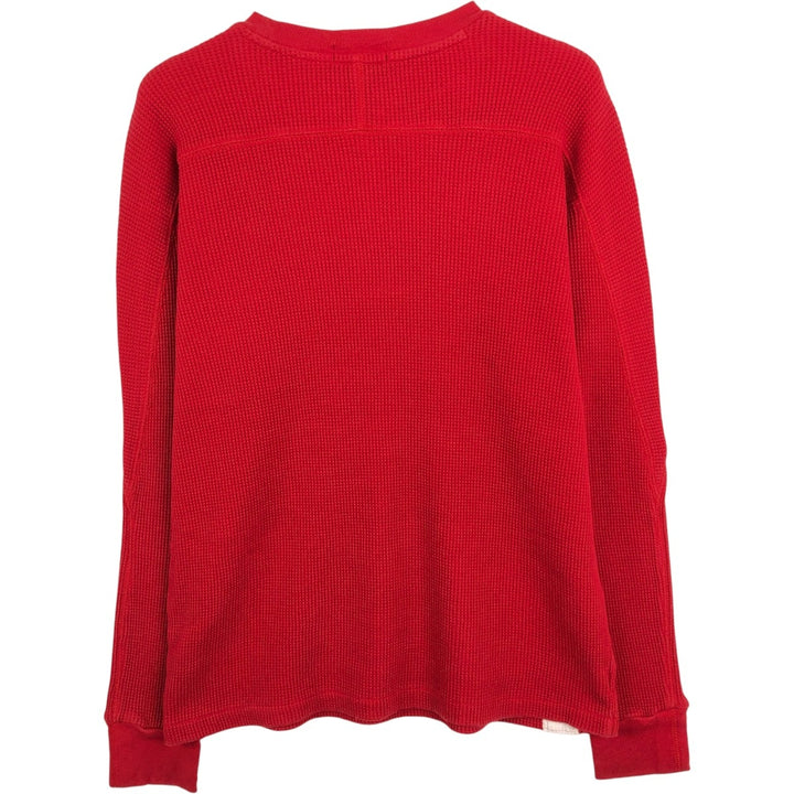 Ralph Lauren POLO by Ralph Lauren Thermal Long-Sleeve T-Shirt, Waffle Pattern, Women's Size M (approx.) cotton red type Vintage Second Hand