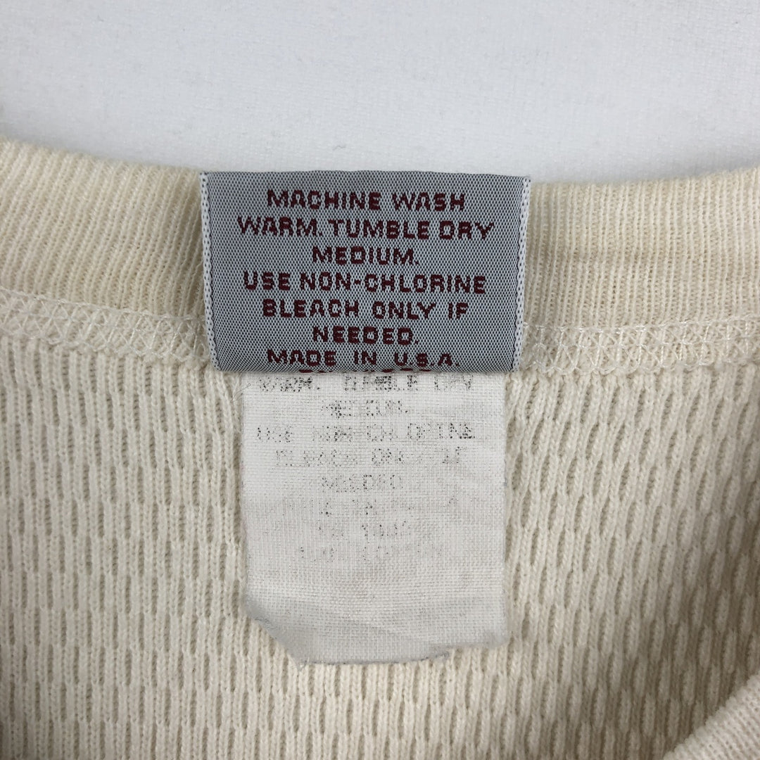 Carhartt Thermal Long-Sleeve T-Shirt, Honeycomb Pattern, Made in USA, Women's Size M (equivalent) cotton pale white type Vintage Second Hand