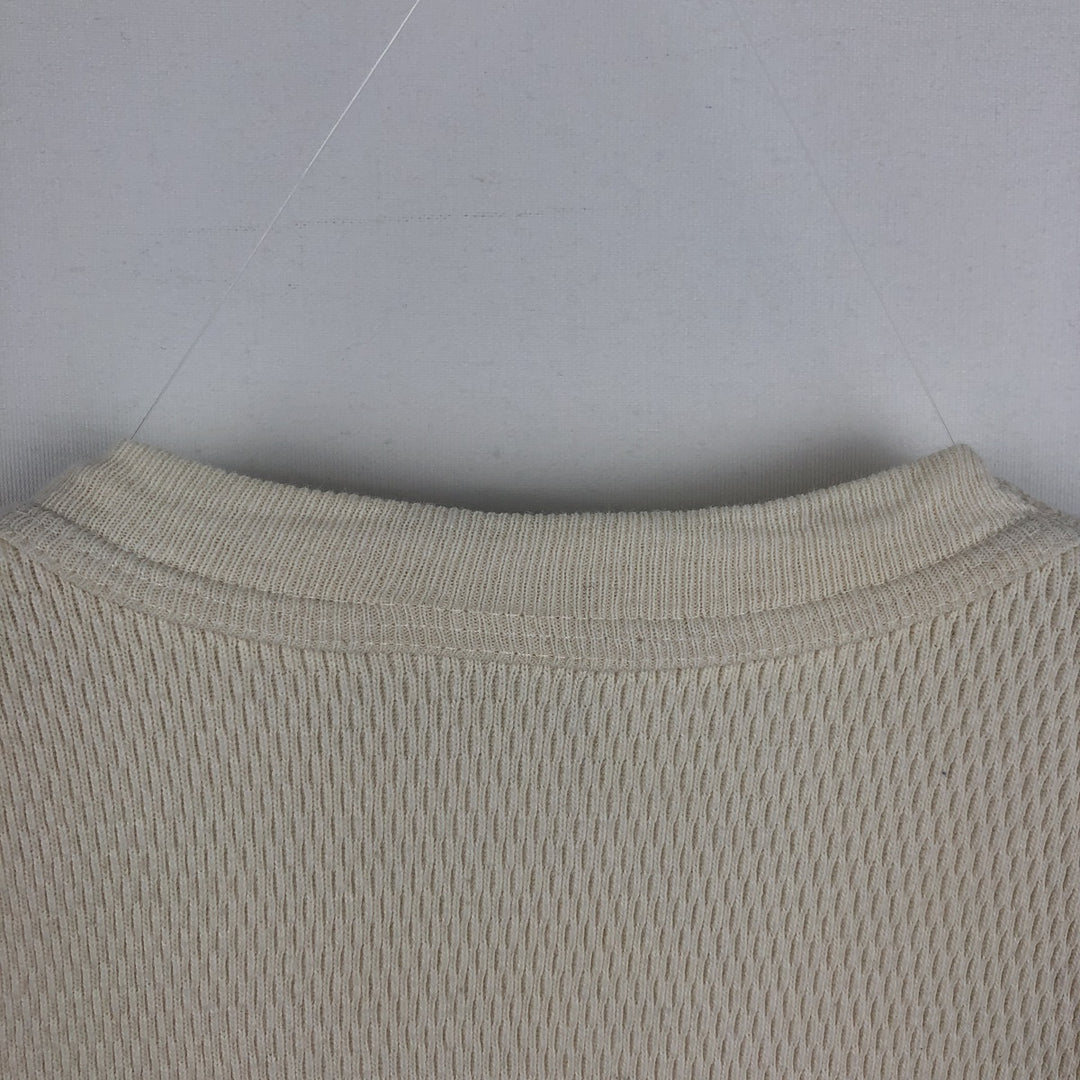Carhartt Thermal Long-Sleeve T-Shirt, Honeycomb Pattern, Made in USA, Women's Size M (equivalent) cotton pale white type Vintage Second Hand