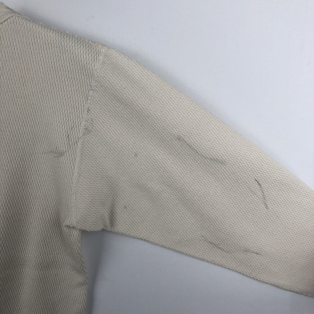 Carhartt Thermal Long-Sleeve T-Shirt, Honeycomb Pattern, Made in USA, Women's Size M (equivalent) cotton pale white type Vintage Second Hand