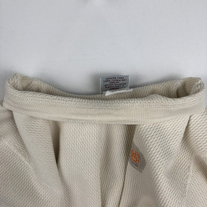 Carhartt Thermal Long-Sleeve T-Shirt, Honeycomb Pattern, Made in USA, Women's Size M (equivalent) cotton pale white type Vintage Second Hand