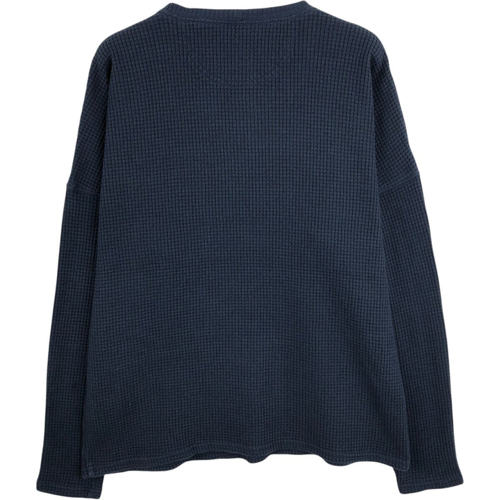 Carhartt Relaxed Fit Thermal Long-Sleeve T-Shirt, Waffle Pattern, Women's Size XL (approx.) cotton navy blue type Vintage Second Hand