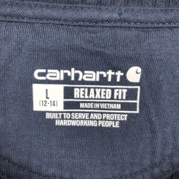 Carhartt Relaxed Fit Thermal Long-Sleeve T-Shirt, Waffle Pattern, Women's Size XL (approx.) cotton navy blue type Vintage Second Hand
