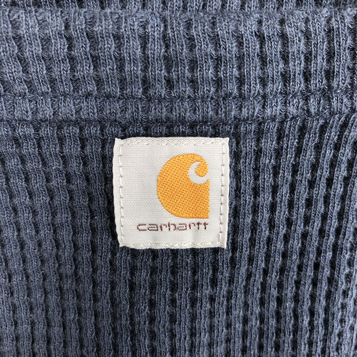 Carhartt Relaxed Fit Thermal Long-Sleeve T-Shirt, Waffle Pattern, Women's Size XL (approx.) cotton navy blue type Vintage Second Hand