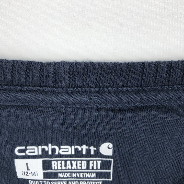Carhartt Relaxed Fit Thermal Long-Sleeve T-Shirt, Waffle Pattern, Women's Size XL (approx.) cotton navy blue type Vintage Second Hand