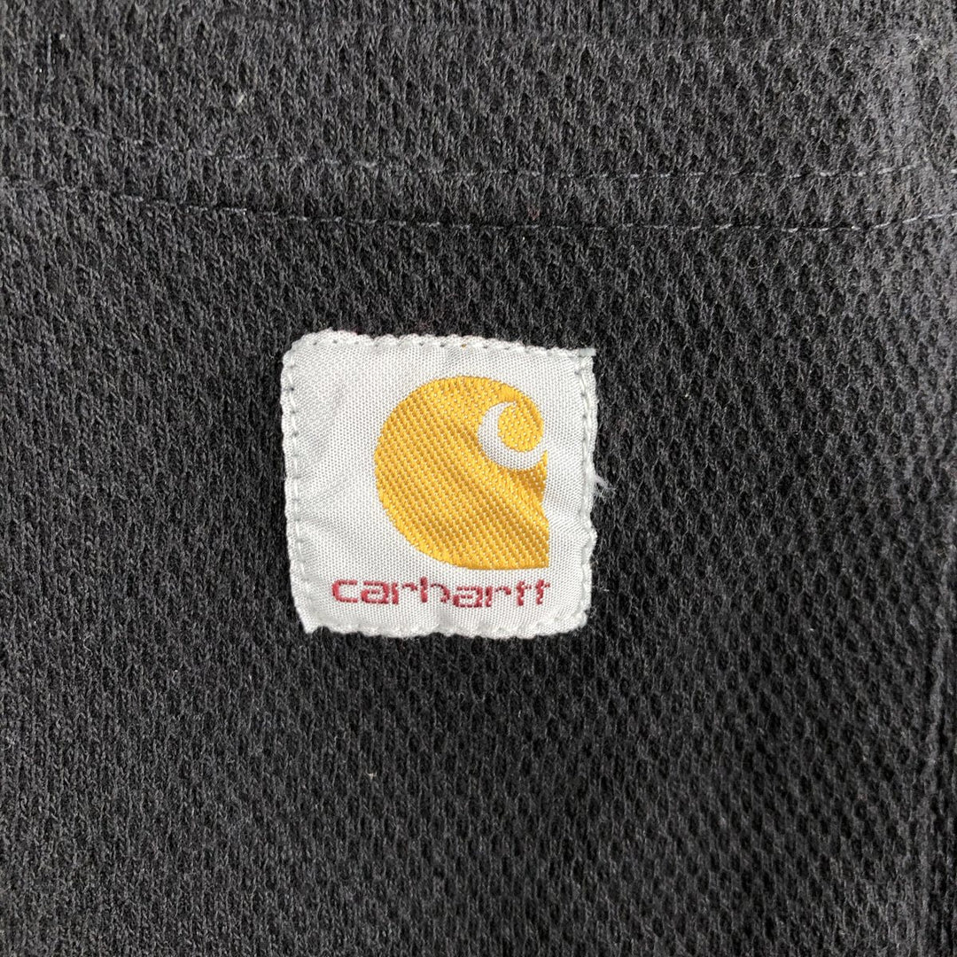 Carhartt Relaxed Fit Henley Neck Thermal Long Tee, Honeycomb, Men's Size M cotton black type Vintage Second Hand