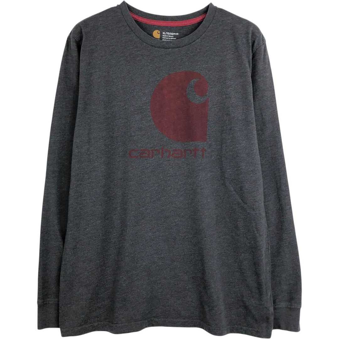 Carhartt Long-Sleeve T-Shirt (Women's Size L) cotton Charcoal Vintage Second Hand