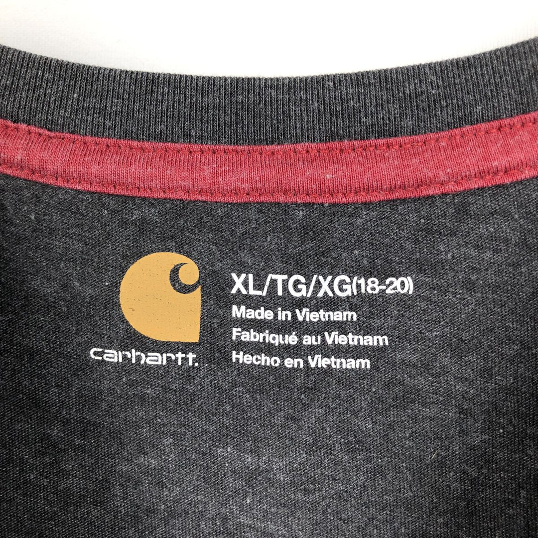 Carhartt Long-Sleeve T-Shirt (Women's Size L) cotton Charcoal Vintage Second Hand