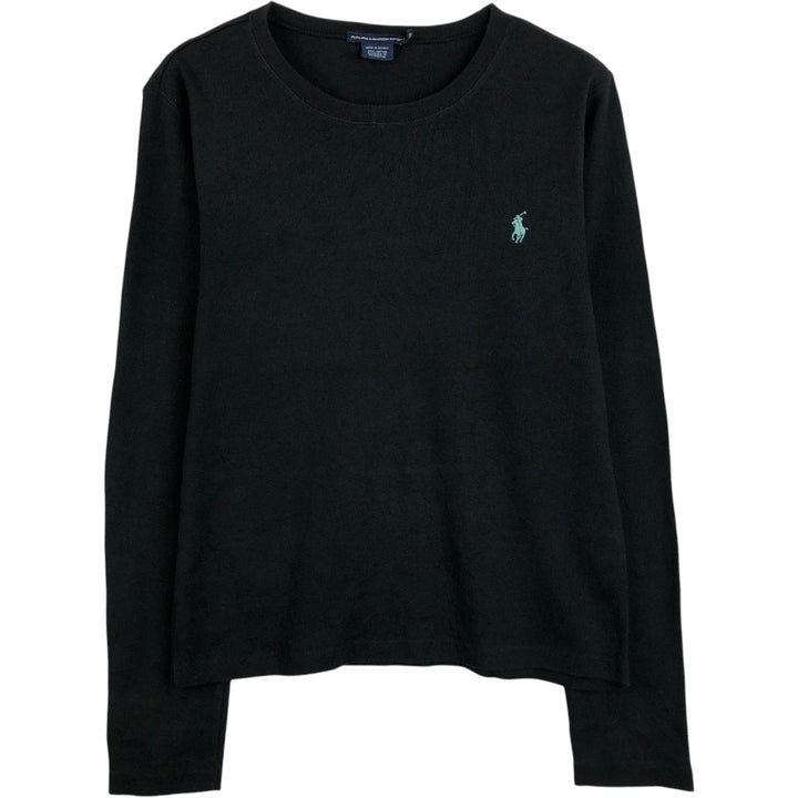 Ralph Lauren RALPH LAUREN SPORT Long T-shirt Long T Women's XL size cotton black type Vintage Second Hand