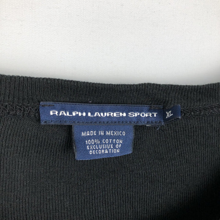 Ralph Lauren RALPH LAUREN SPORT Long T-shirt Long T Women's XL size cotton black type Vintage Second Hand