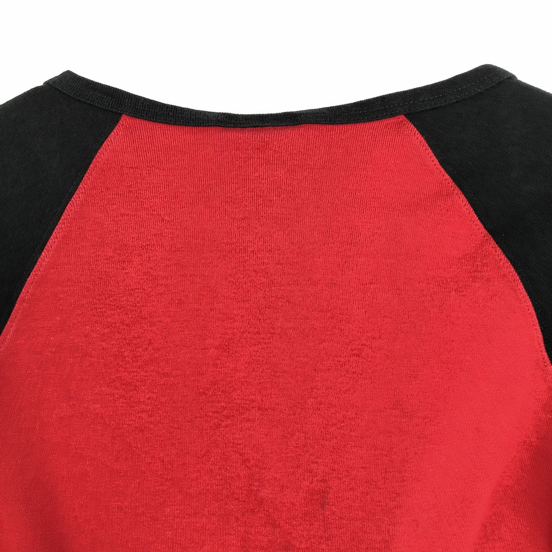 2000'S Ralph Lauren POLO JEANS COMPANY Slit Neck Long T-Shirt (Women's Size M) cotton red type Vintage Second Hand