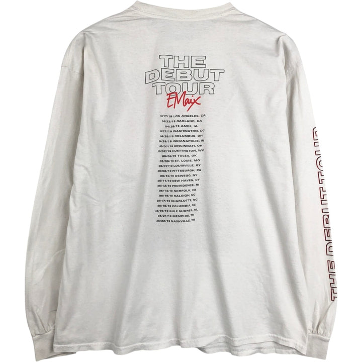 ELLA MAI Long-Sleeve Wrap T-Shirt (Women's XL equivalent) cotton white type Vintage Second Hand