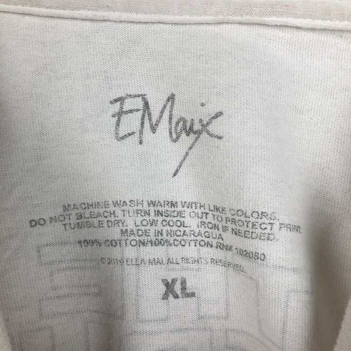 ELLA MAI Long-Sleeve Wrap T-Shirt (Women's XL equivalent) cotton white type Vintage Second Hand