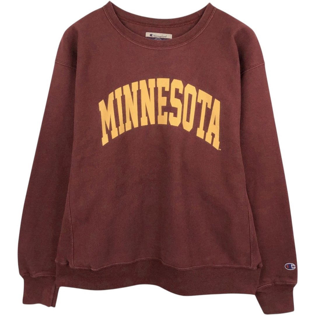 2000'S Champion Premium Reverse Weave University of Minnesota College Sweatshirt (Men's XL equivalent) cotton red type reddish brown Vintage Second Hand