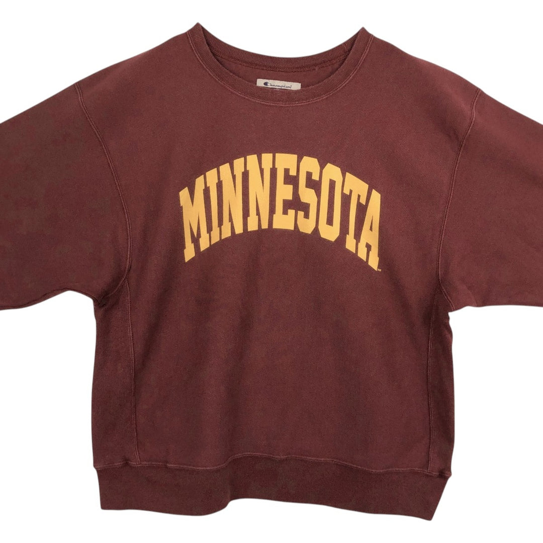 2000'S Champion Premium Reverse Weave University of Minnesota College Sweatshirt (Men's XL equivalent) cotton red type reddish brown Vintage Second Hand