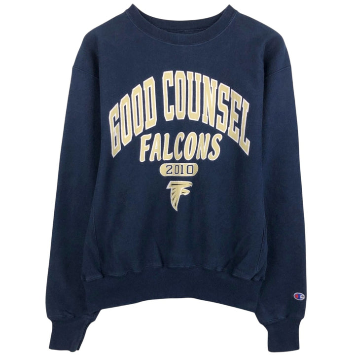 Champion Premium Reverse Weave College Sweatshirt (Men's Size M) cotton navy blue type Vintage Second Hand