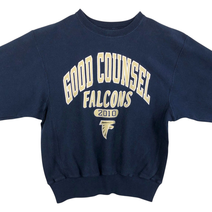 Champion Premium Reverse Weave College Sweatshirt (Men's Size M) cotton navy blue type Vintage Second Hand