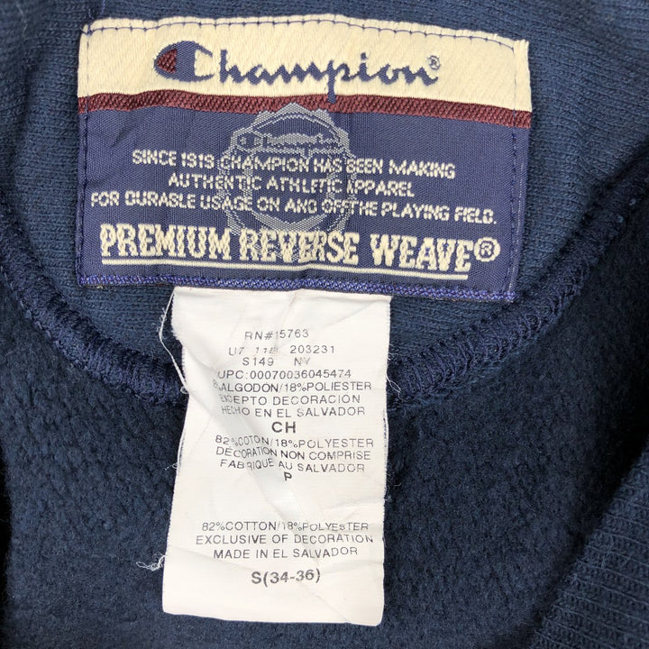 Champion PREMIUM REVERSE WEAVE Sweatshirt (Men's Size S) cotton navy blue type Vintage Second Hand